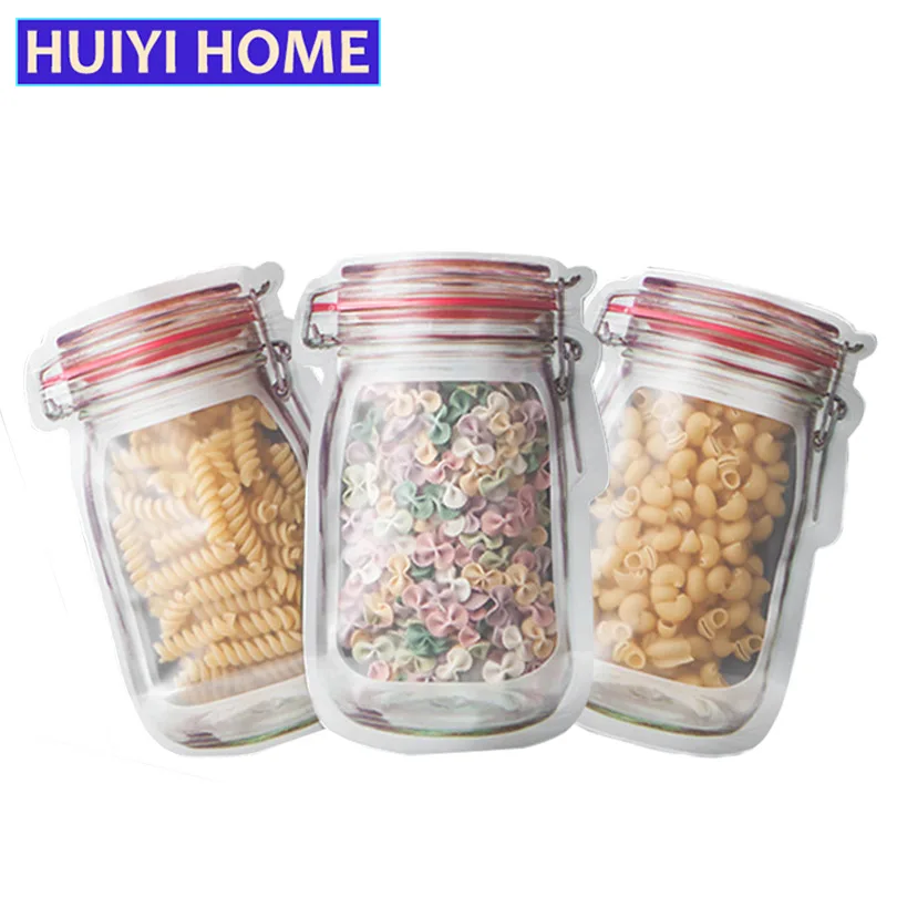 

18 pcs Reusable Snack Saver Bag Leakproof Food Sandwich Storage Bags for Travel Kids Mason Jar Zipper Bags EGF326