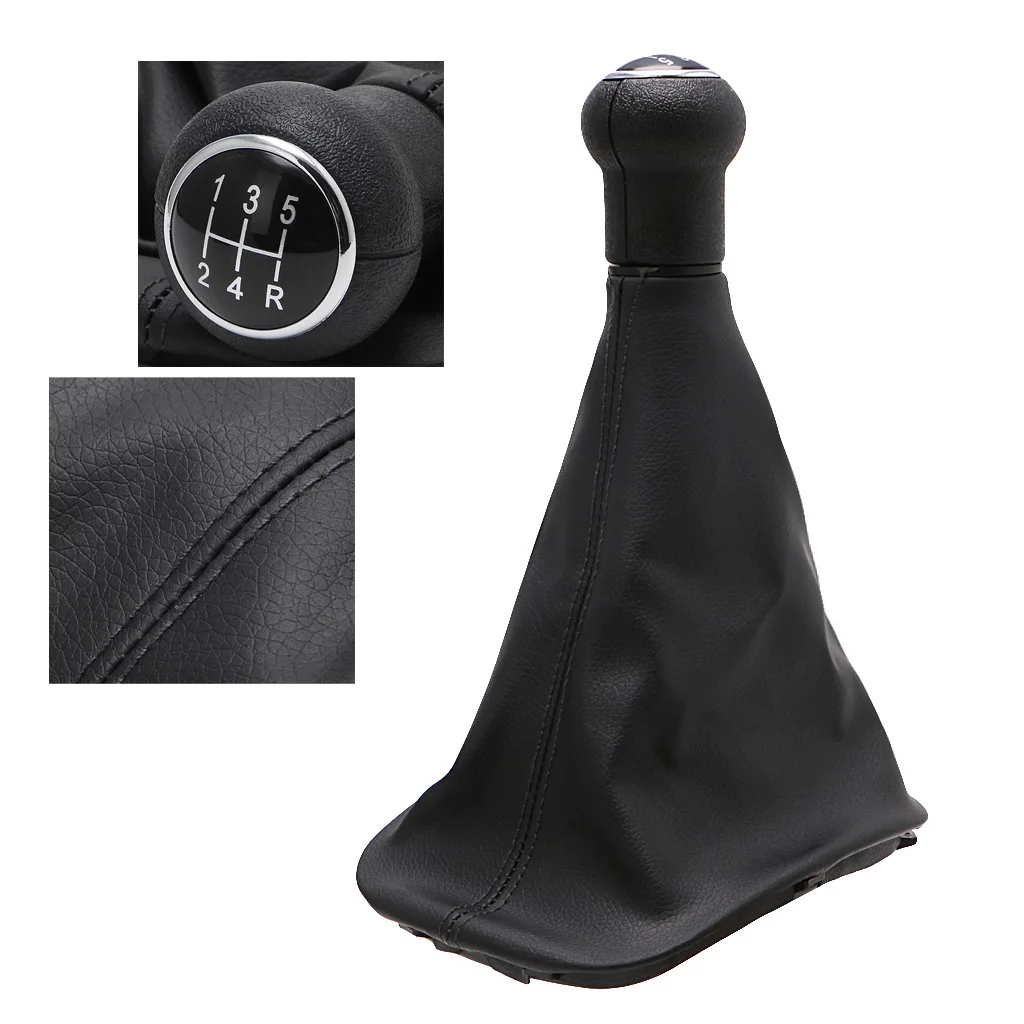 

5 Speed Gear Shift Knob Gaitor Boot PU Leather For VW PASSAT B5 Volkswagen Bora