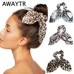 AWAYTR новый модный Леопардовый принт эластичные резинки для волос с принтом бант аксессуары для волос женские и девичьи кольца для волос