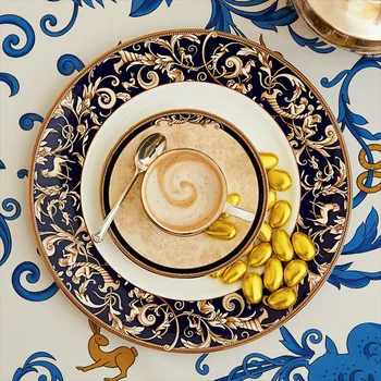 

European Bone China Dinner Plate Snack Plate Coffee Cup Dish Restaurant Model Room Bone China Soft Decoration