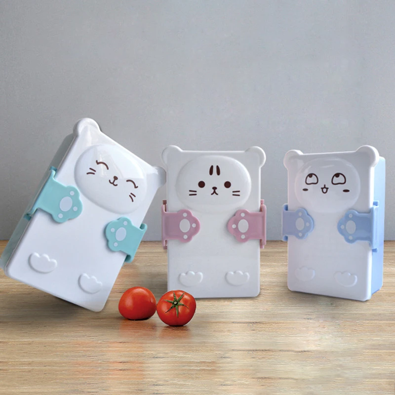 Мультяшный Кот Bento Box студенческий Ланчбокс Прекрасный Детский Отсек Коробки портативный контейнер для еды для ланча бэнто чехол
