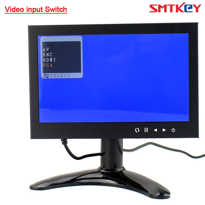 Металл 7 дюймов Мини-монитор видеонаблюдения HD HDMI ЖК-монитор видеонаблюдения с HDMI/VGA/BNC-видео вход /RCA-видео вход