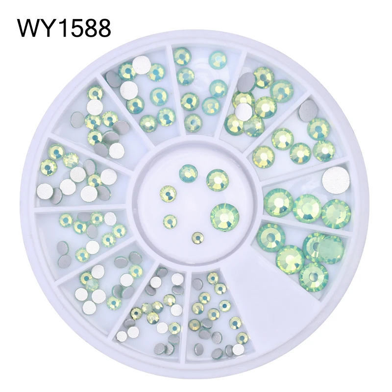 Безнадежно высокого качества Стразы-опалы гвоздь колеса розовый зеленый синий кристалл с плоской задней гранью драгоценный камень дизайн ногтей Маникюрные принадлежности для украшения