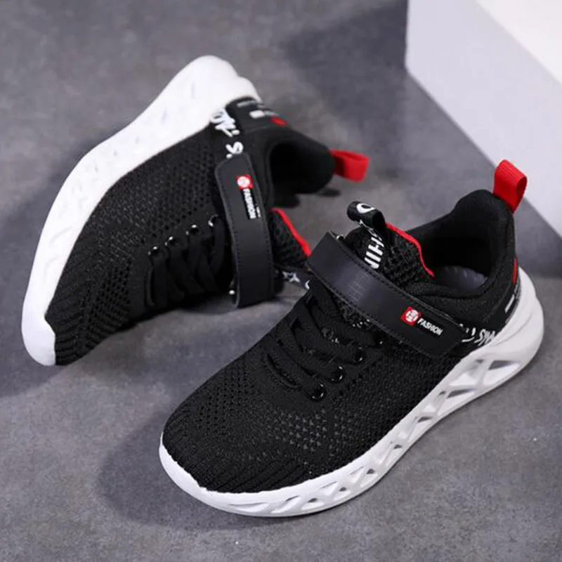 

Boys' Single Shoes Breathable Comfortable Soft Bottom Sports Running Flats Shoes Hook Loop Air Mesh Patchwork Single Shoes