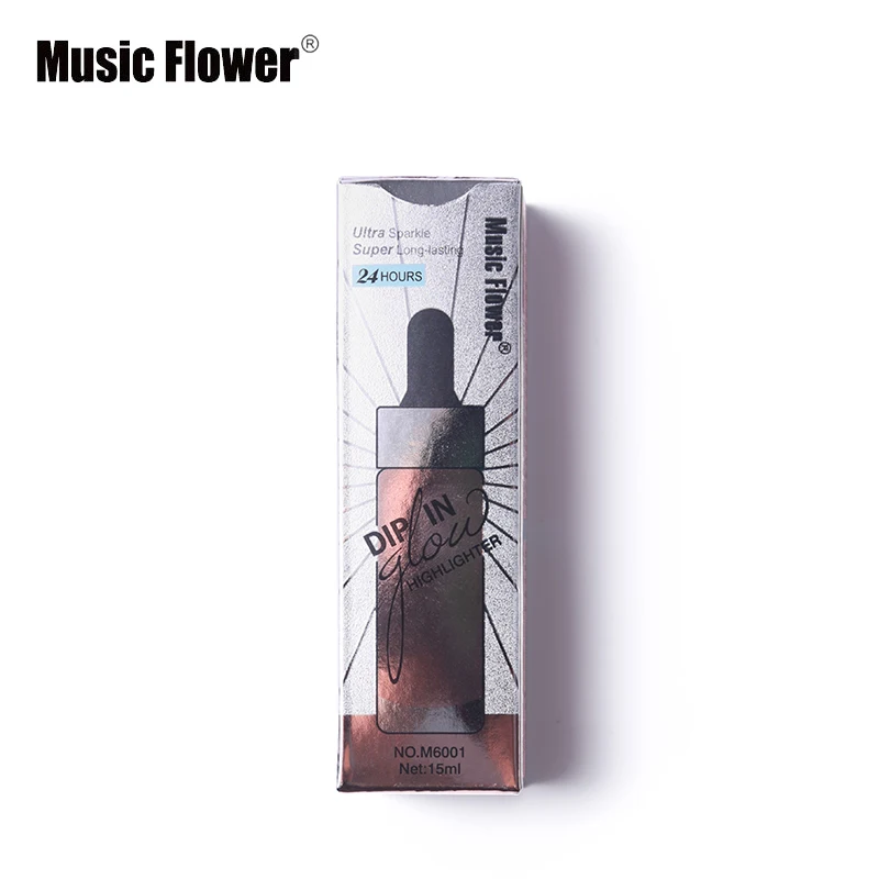 Music Flower 7 цветов ультра блеск погружения в свечение жидкий текстовый маркер светящиеся бронзовые капли Хайлайтер для лица макияж с перфорацией