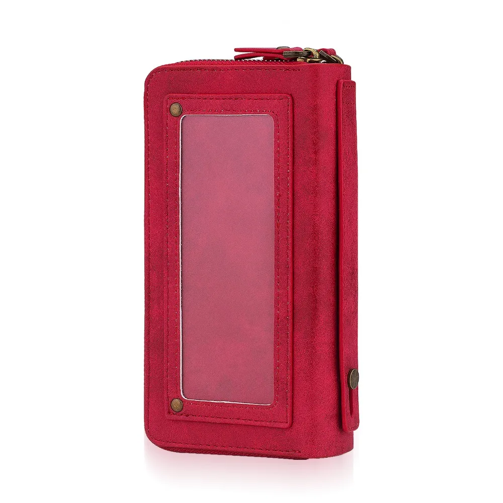 

Multi-function Split the nine card wallet models phone case for Samsung Galaxy S7/S7edge double zipper retro pattern purse bag