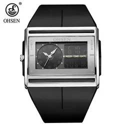 OHSEN для мужчин мужской водостойкий спортивные часы кварцевые цифровой Relojoes армия плавание спортивные часы резинкой наручные часы