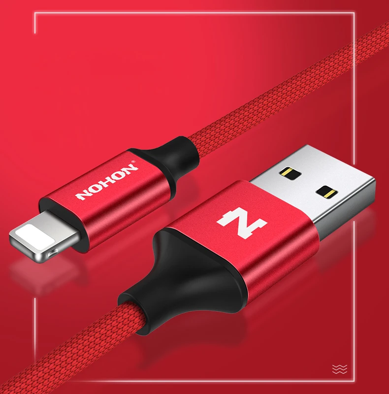 Nohon Cable For iPhone X 8 8 Plus 7 7Plus 6 6S 5S Plus iOS 11 10 9 8 iPad 8pin Fast Charger Data Sync Phone Cables For Lightning Details (04)