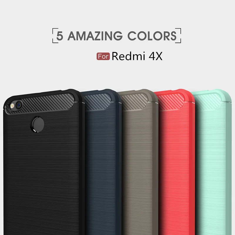 Soft Silicone Back Cover Phone Case For Redmi 4X Anti knock Ultra thin