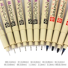 Sakura 13 различных размеров черный маркер ручка для рисования Pigma Микрон иглы ручка Лайнер Кисть для дизайна манга рисунок комикс