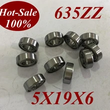 5 шт. низкий уровень шума 635 ZZ 635ZZ 635Z 635-ZZ 5X19x6 мм радиальный шарикоподшипник микро миниатюрный небольшой подшипник двигателя