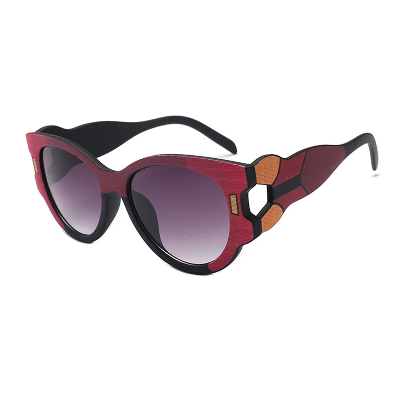 В европейском и американском стиле новые модные Подиумные солнцезащитные очки для Для женщин очки в стиле пэчворк Цвет леди, защита от солнца, очки с широкими штанинами дизайн H5