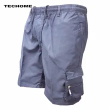 Стильные мужские шорты Лето Новое поступление Свободные повседневные однотонные мужские летние шорты из чистого хлопка с карманами размер S-3XL