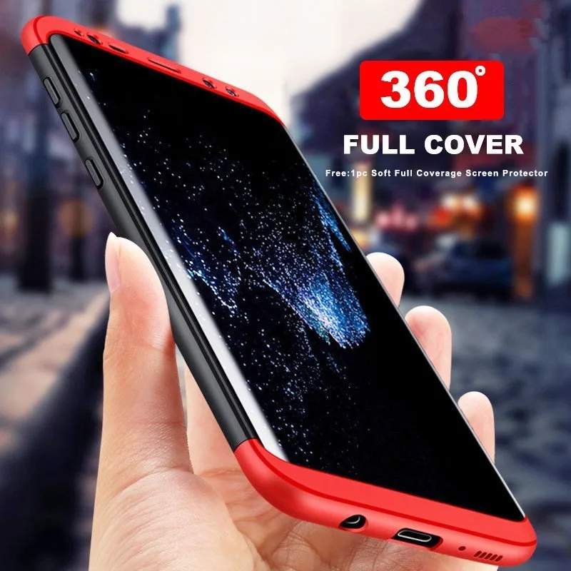 YOJOCK 360 полная защита Жесткий ПК чехол для Samsung Galaxy S8 S8Plus Note 8 S6 S7 Edge 3 в 1 Пластиковые