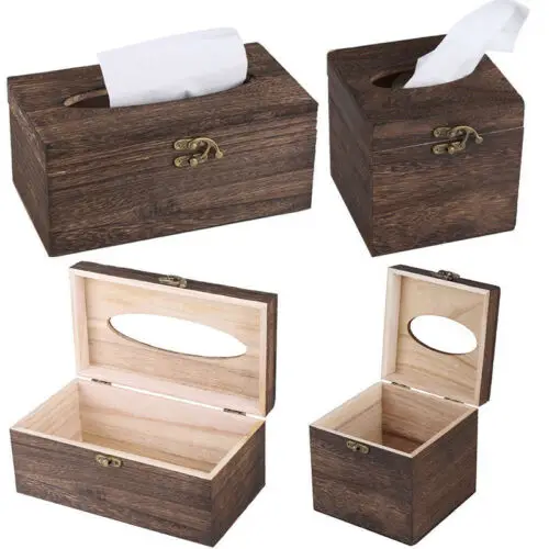 

Paper Rack Wood Storage Tissue Box Car Home Rectangle Shaped Tissue Box Container Towel Napkin Tissue Dispenser Organizer Holder