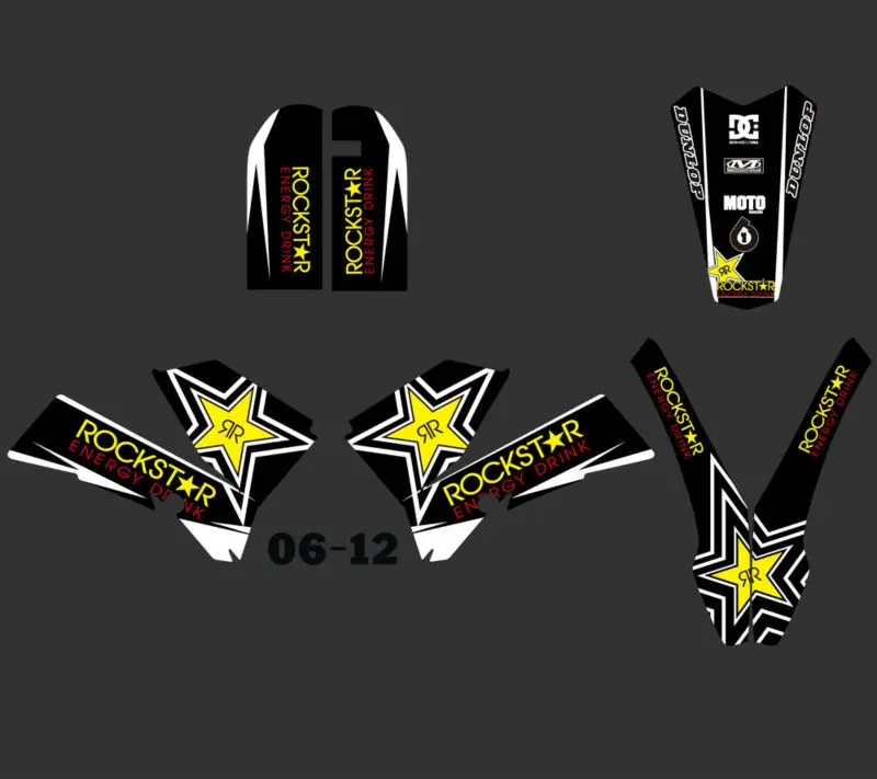 Набор наклеек для KTM SX 85 2006 2007 2008 2009 2010 2011 2012 (0364 черная звезда)|sticker kit|team graphicsdecal kit |