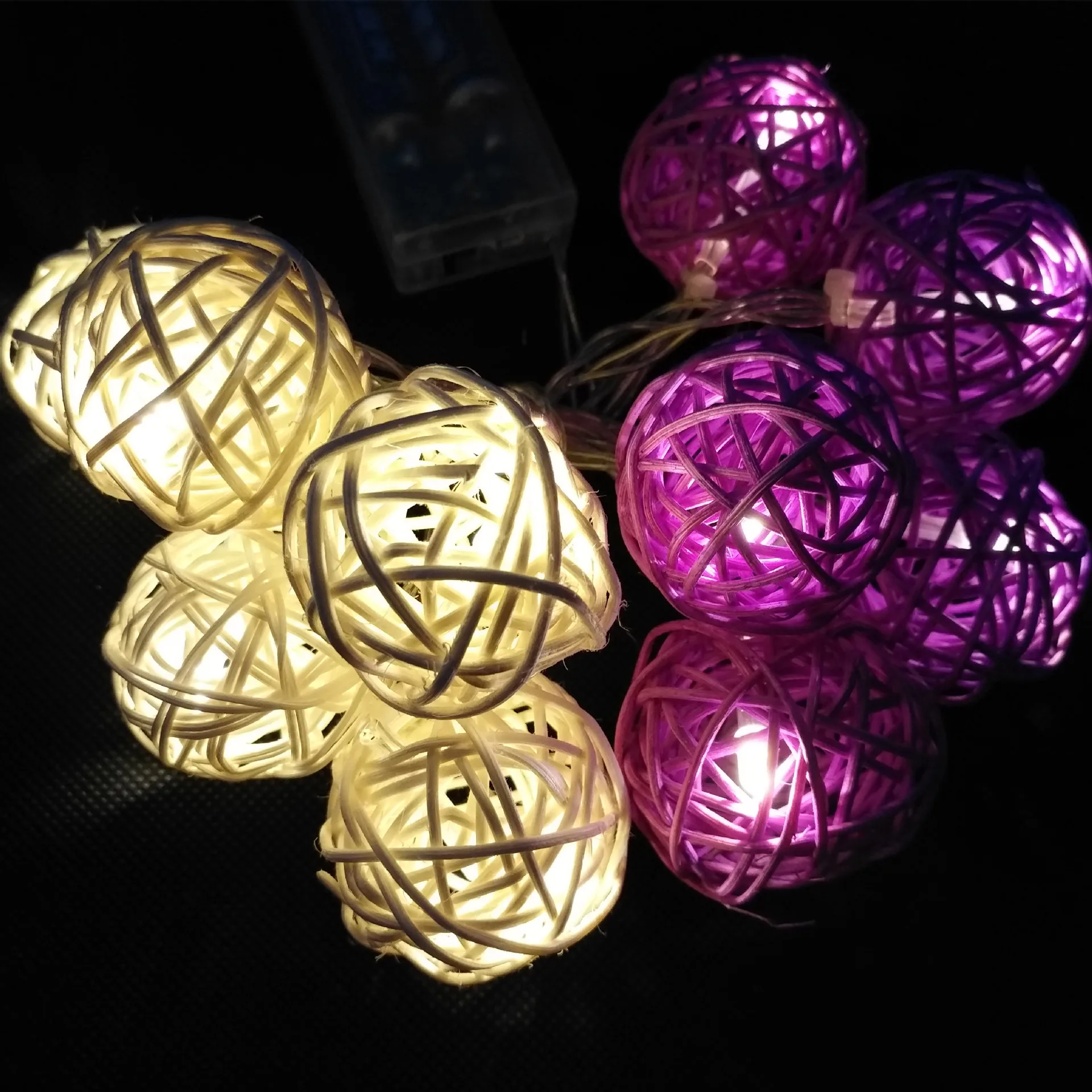 Wholesale 4m 10/20 ledsThailand Rattan Led Battery String Light