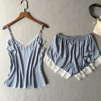 Lisacmvpnel Sexy Patchwork Lace Women Shorts Pajama Set Breathable Spaghetti Strap Female Lingerie - Image 4