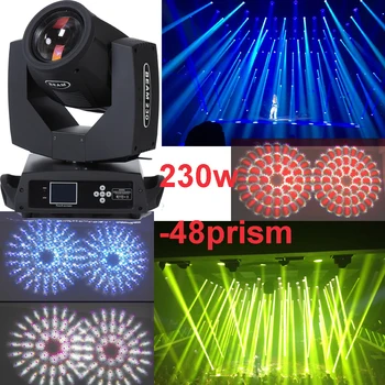 

230w 7R Beam DMX512 Moving Head Light glass gobo 48prism perfect effect Stage Light Professional DJ