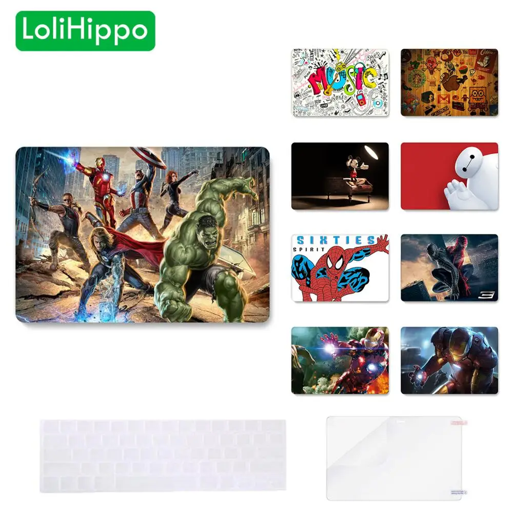 

LoliHippo Animation Series Spider Iron Man Laptop Protective Case for Macbook Air Pro Retina Notebook Cover A1990 A1932 A1706