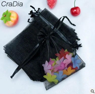 Epackfree 100 шт. 7*9*12 10*12 10*15 Drawable ювелирных изделий Organza Сумки embalagem para Presente Рождество/свадебный подарок Сумки - Цвет: black