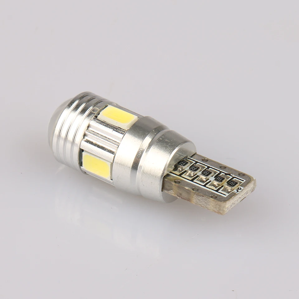 2 шт. T10 5630 6 SMD супер яркая автомобильная светодиодная лампа лампы с полярностью объектива алюминиевый корпус DC 12V