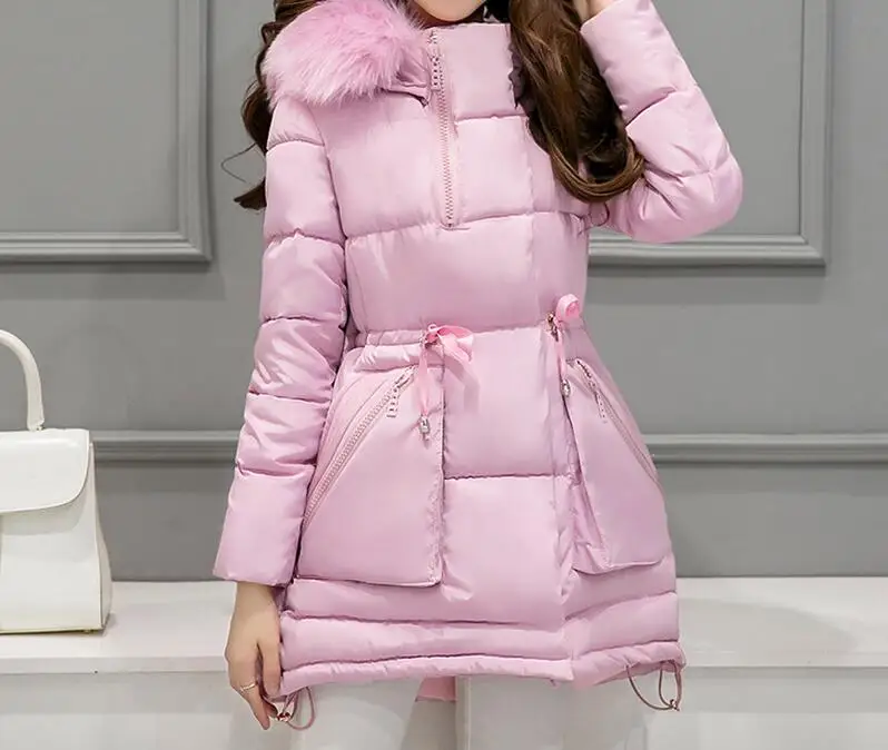 Manteau Longues Coton Noir S D'hiver Chaude rembourré Mode argent Femmes Cheveux Sac pu Lâche 2xl Stéréo Nouvelle Plume En Ciel 2019 Épaississement rose Vêtements Lourds 0qCRH0