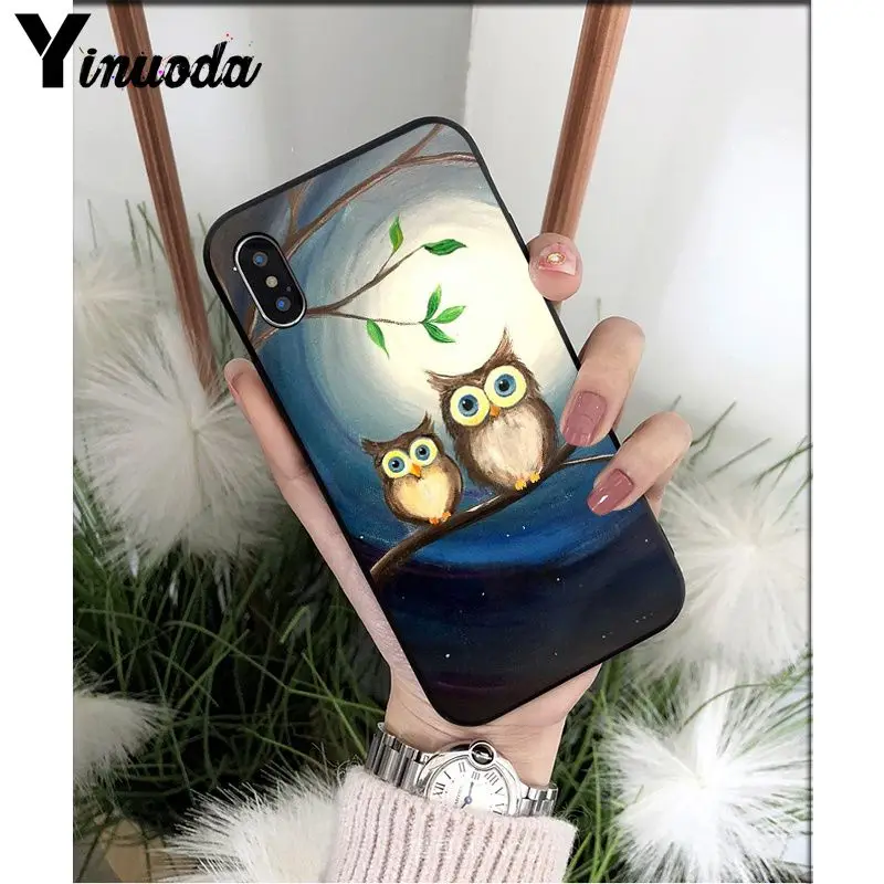Yinuoda милый мультяшный чехол для телефона с изображением совы для Apple iPhone 8 7 6 6S Plus X XS MAX 5 5S SE XR Чехол для мобильного телефона s - Цвет: A4