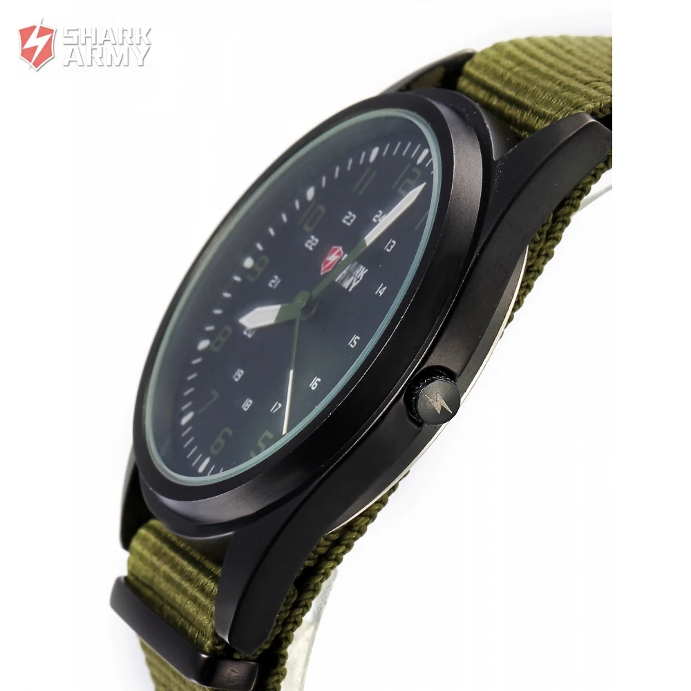 SHARK ARMY Brand Men Sports Military Watches Ultra Thin Slim Case Quartz Clock Nylon Strap Male Watch relogio masculino /SAW039
