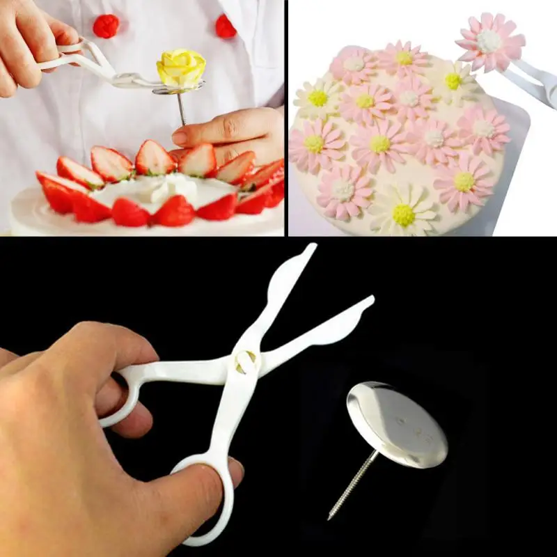 Useful Hot Flower scissor pastry tips cake ice cream transfer scissor