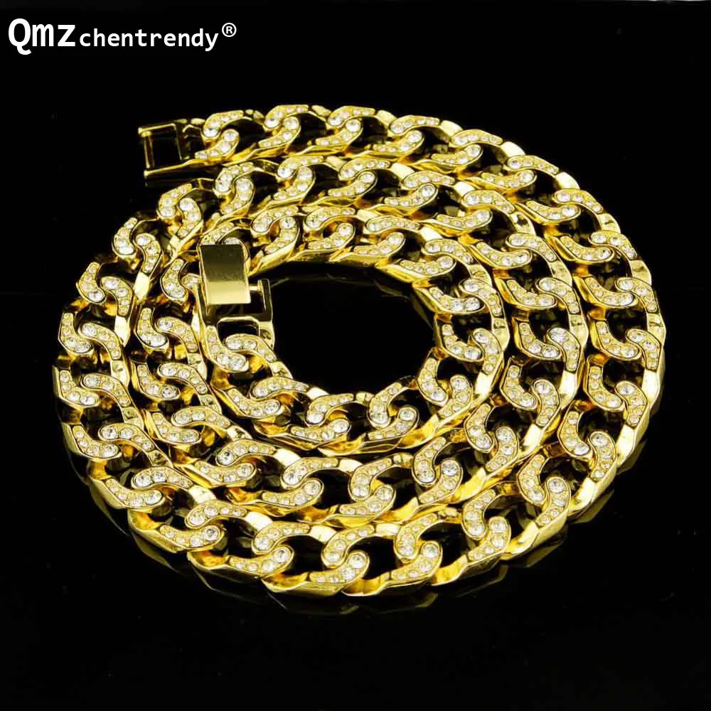 

Цепочка в стиле хип-хоп для мужчин и женщин, выразительное ожерелье из кубинской цепи Майами в стиле панк, кубинская цепь