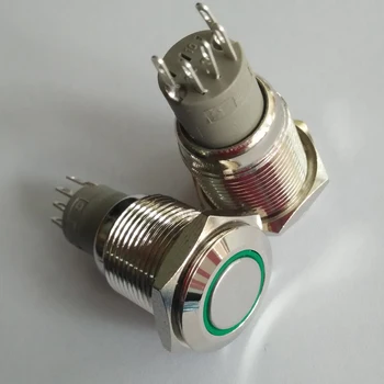 

16mm Green ring led 6V 12V 24V 220V brass 1NO1NC momentary metal switch