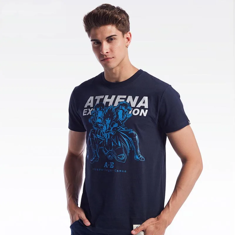 

2017 Summer New Saint Seiya Ikki Tshirt Blue 4XL Plus Size T-shirt For Mens Boys