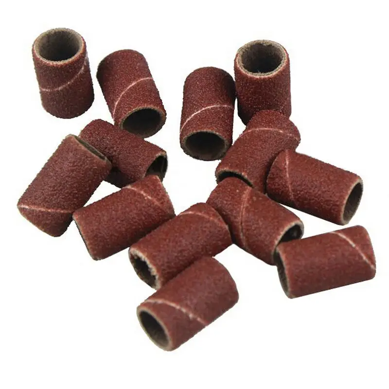 

100pcs #80 120 180 Nail art Sanding Bands Brown Pieces Gel File Gel Polish Remover For Electric Nail Machine Nail Drill Bits