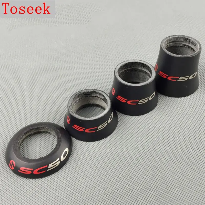 

Toseek 1-1/8" Matte Tapered Bike Carbon Fiber Headset Spacer Road/MTB Bicycle Cycling Stem Washer Cap Cover 8.5mm 40mm