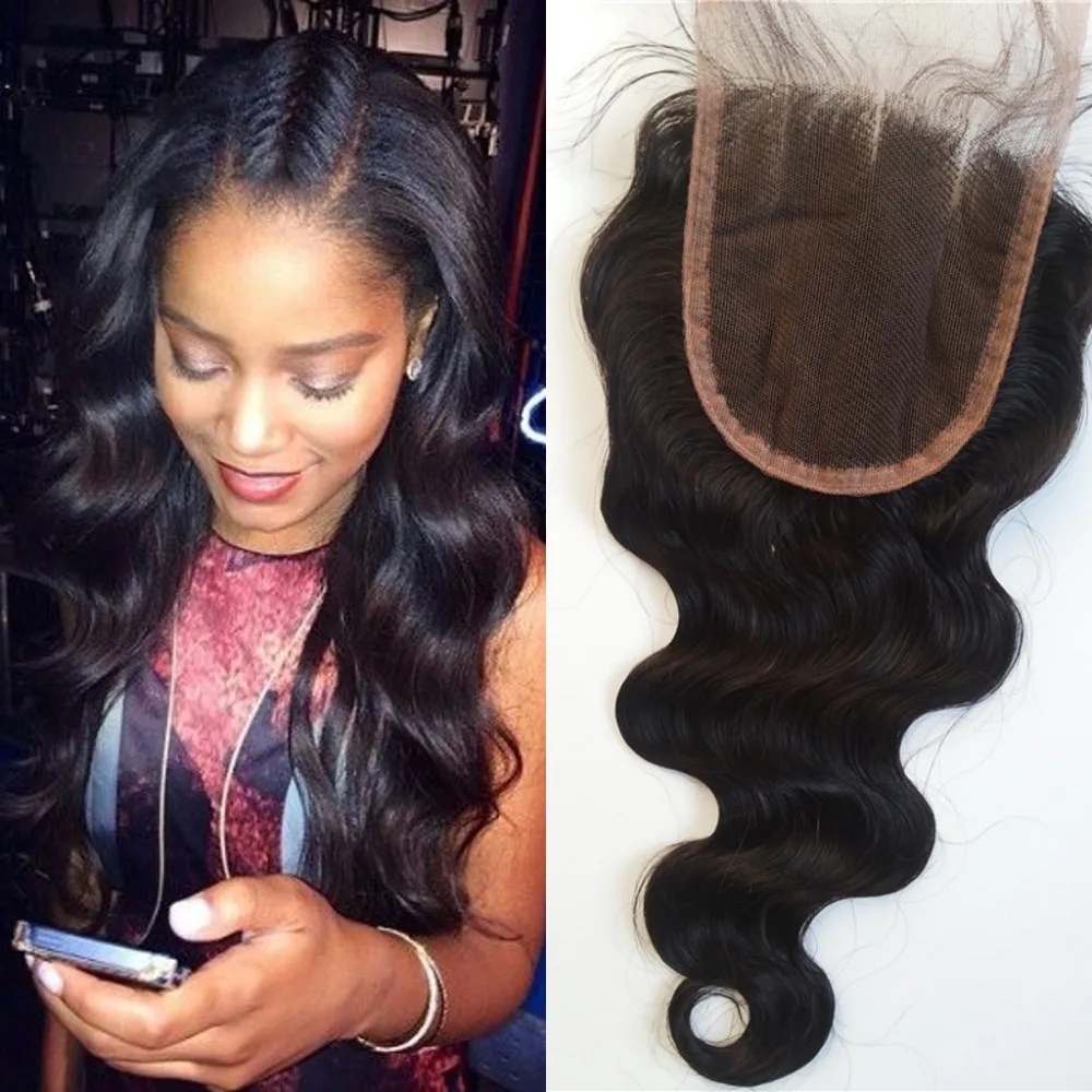 Burmese Body wave Lace Closure 7A Bleached Knot Free Middle 3 Part
