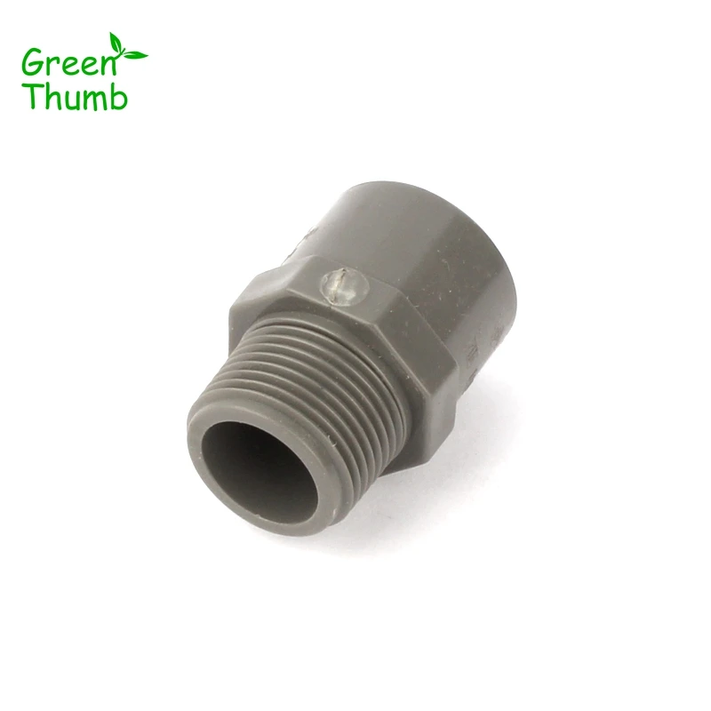 40pcs 3/4 Inch to 25mm PVC Straight Connector Male Thread Plastic Tube Fittings Green Thumb High