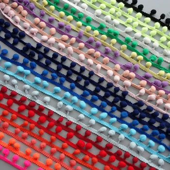 

20yards DIY accessories Color pompom small ball cotton bohemian tassel trimming fringes for sewing clothes Curtains decoration