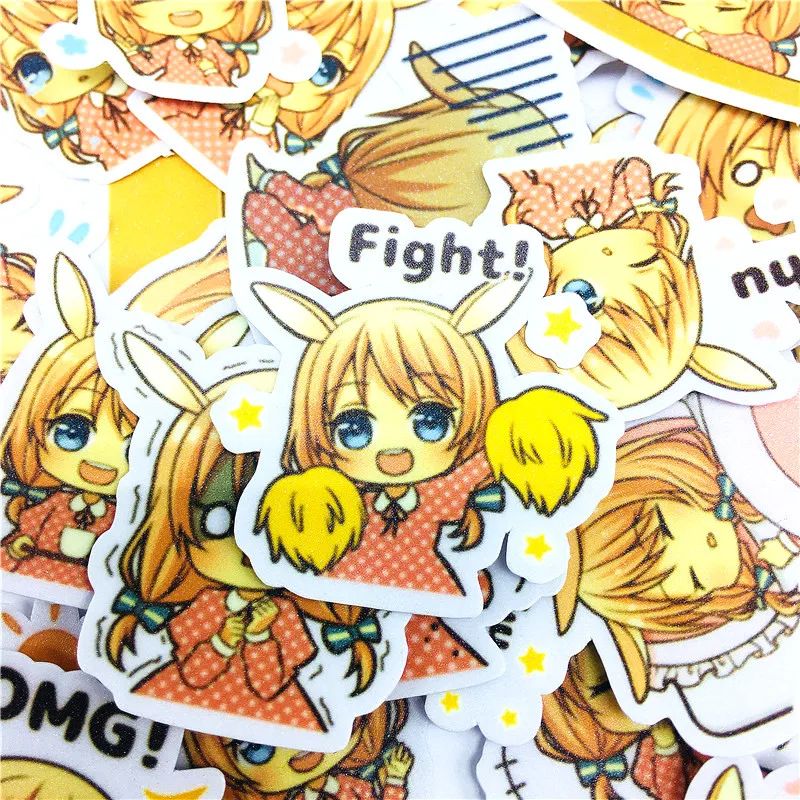 

38 PCS Anime english rabbit girl Stickers Crafts And Scrapbooking stickers book Student label Decorative sticker DIY Stationery