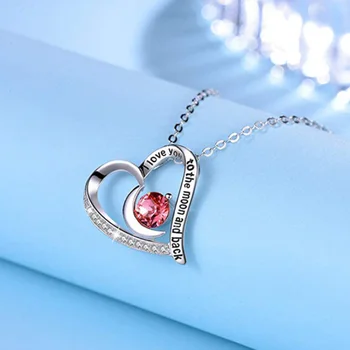 

Luxury Red Lover Heart Pendant Choker Necklace Clavicle Chain Necklaces For Women Wedding Fashion Jewelry Gifts