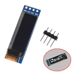 1 шт. 0,91 дюйма 128x32 IIC I2C белый/синий OLED ЖК-дисплей DIY модуль SSD1306 Драйвер IC DC 3,3 V 5V для Arduino