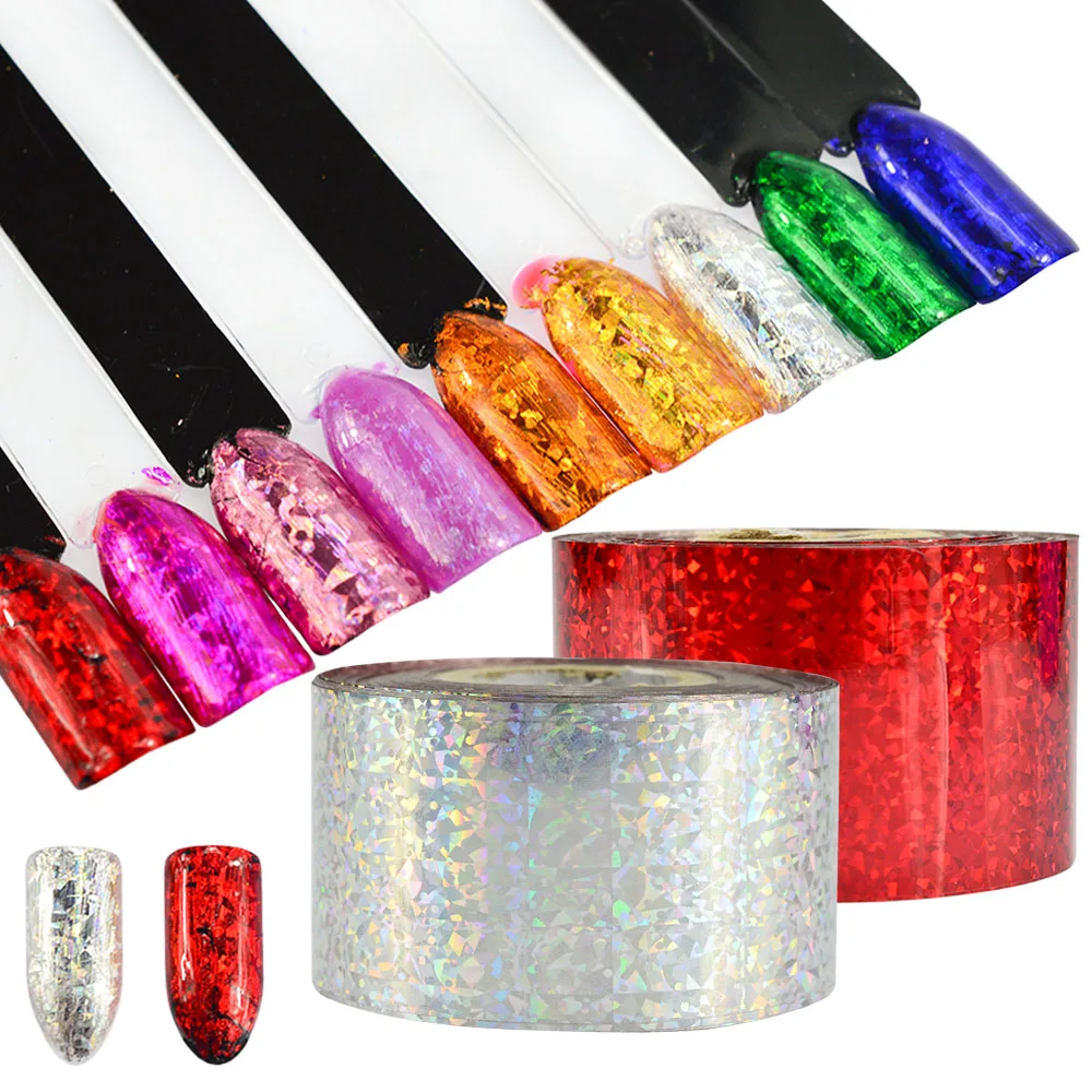 

100m Fashion Cat Eye Holographic Foils Sticker for Nails Laser Starry Glitter Nail Art Transfer Foils DIY Beauty Roll CH110