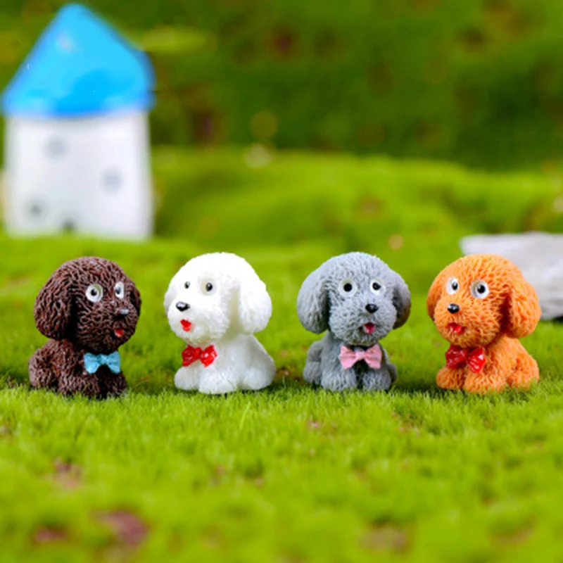 

ZOCDOU 1 Piece Tidy Tactic Dog Puppy Moss Pet Animal Australia France Model Small Statue Figurine Crafts DIY Room Bag Ornament