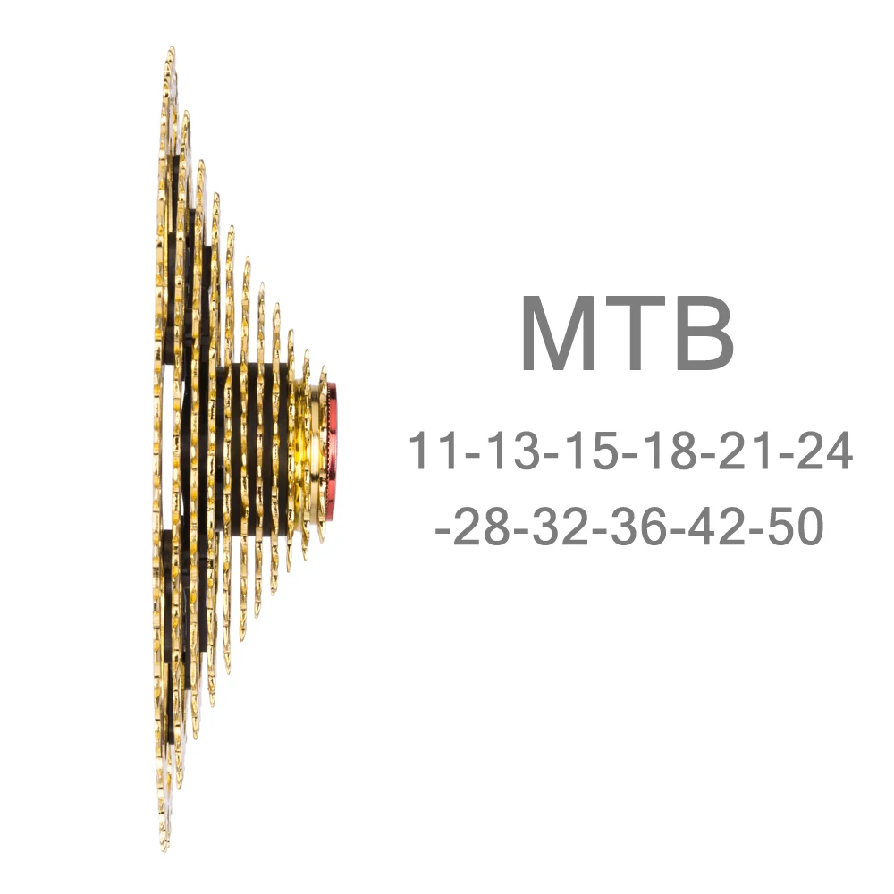 MTB 11 Скорость золото кассета 11 s 11-50 т широкий соотношение Сверхлегкий Золотой свободного хода горный велосипед Запчасти для gx XX1 m9000 дешевые звезда для велосипеда