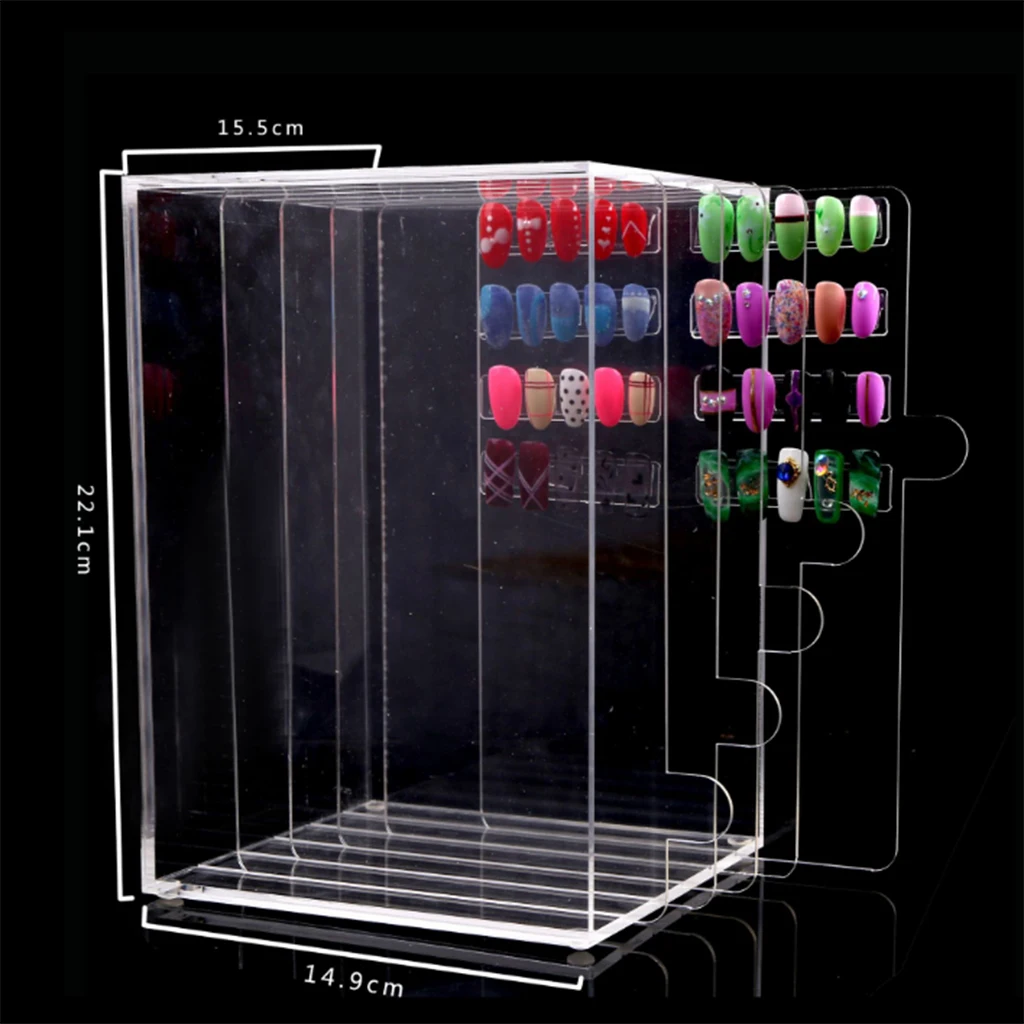 Kesoto Dustproof Acrylic Nail Art Color Display Tray Stand False Eyelash Storage Board