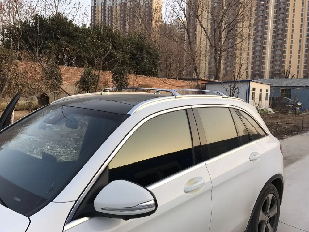 Из нержавеющей стали, пригодный для Mercedes Benz GLC x253 багаж Чемодан Спойлеры поперечные рельсы на крыше