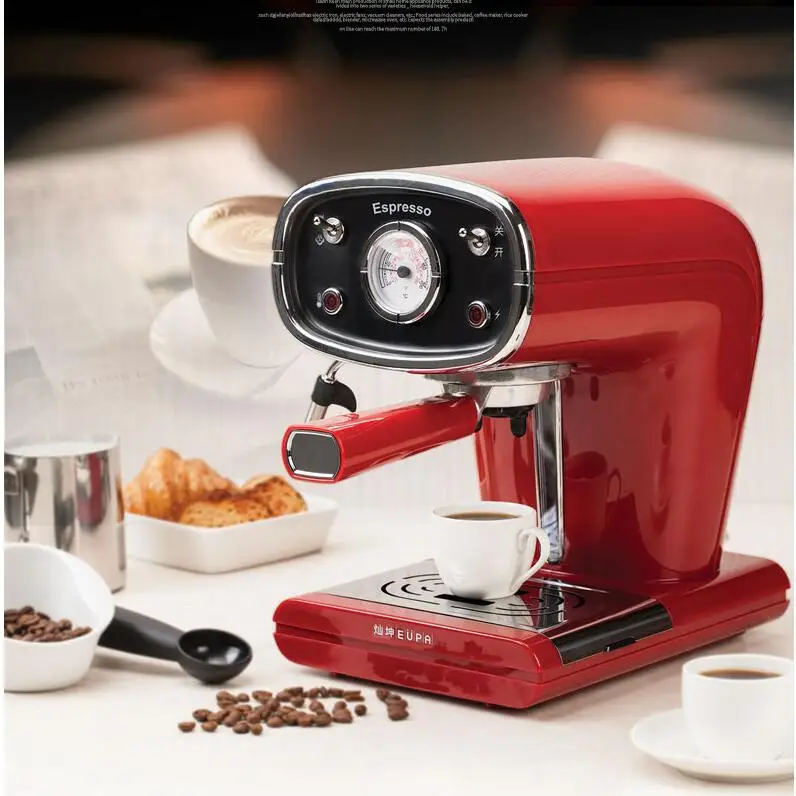 

TSK-1163A Retro Home Commercial Coffee Machine Italian Semi-automatic Steam Type Playing Milk Bubble 15Bar