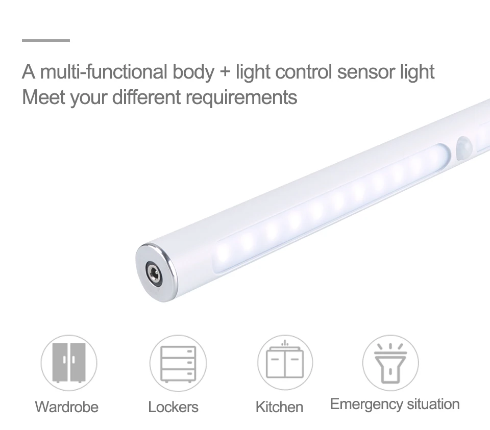 Перезаряжаемый USB светодиодный светильник под шкаф PIR датчик движения бар светодиодные лампы для дома умный ночник для спальни шкаф кухонный свет