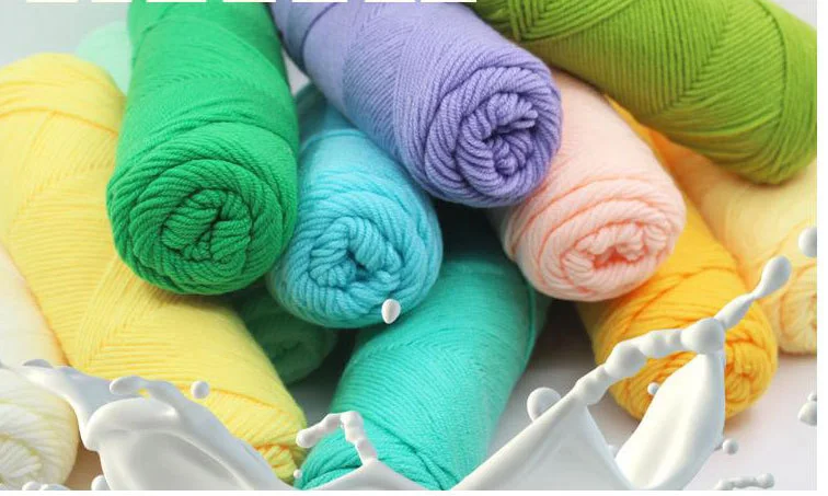 

mylb wholesale 1pcs= 50g natural soft silk milk cotton yarn thick yarn for knitting baby wool crochet yarn weave thread