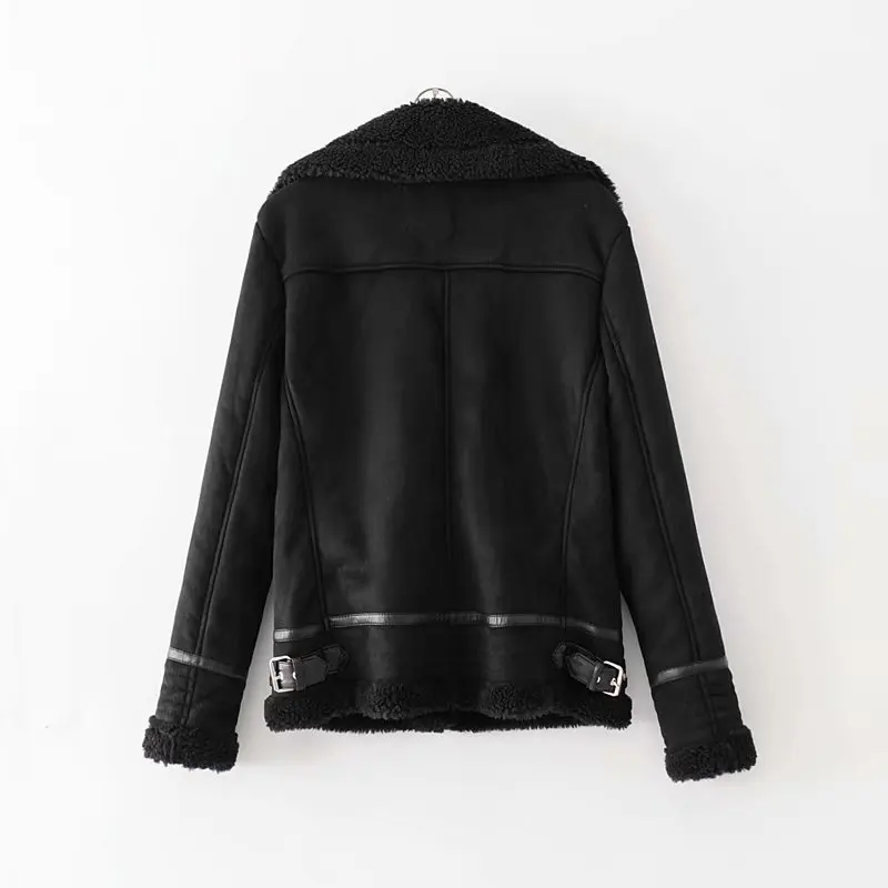 Fourrure Hiver Épaissir Dames Noir À De Wt926 Down Longues Solide Col champagne Manteau Turn Faux Couleur Veste Cuir Vestes En Femmes Manches Chaud Uwnqq6105